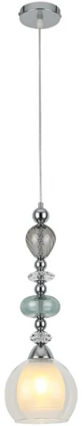 Подвесной светильник Lumion Ganna 8294/1A хром/белый/прозрачный, металл/стекло/хрусталь E27 1*60W 220V (на проводе)