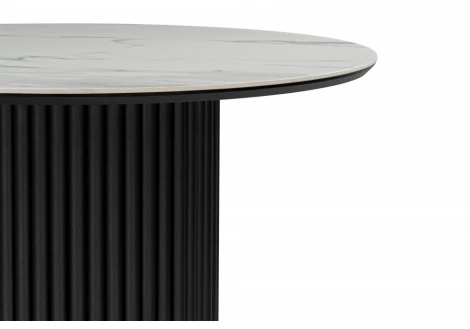 Кухонный стол Notta Барел 90 белый мрамор snow white / черный