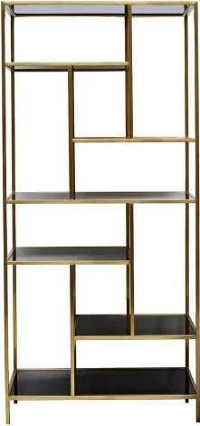 46AS-SH1452-GOLD Стеллаж золотистый/темн.ст. 80*35*180см Garda Decor