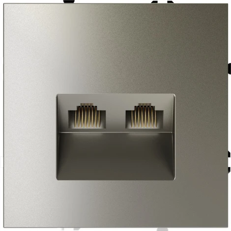 Розетка двойная Ethernet RJ-45 (шелк) Voltum S70 VLS060204