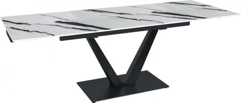 Стол раскладной Malibu (140+40+40), керамика глянцевая Panda White Top Concept арт.22771