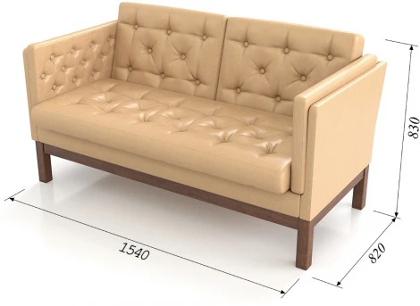 Диван Arsko Айверс М орех кремовый кожзам