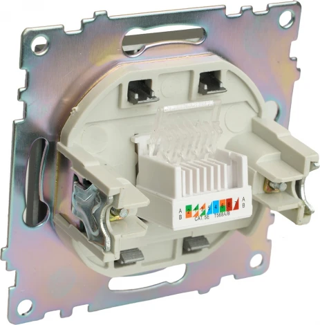 Розетка Ethernet RJ-45 (графит) Stekker Катрин 49418