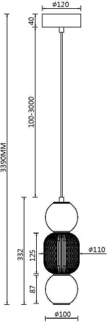 Подвесной светильник Maytoni Drop MOD273PL-L16CH3K (LED, 220V, на проводе, шарики)