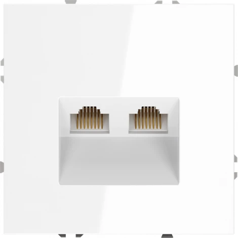 Розетка двойная Ethernet RJ-45 (белый глянцевый) Voltum S70 VLS060201