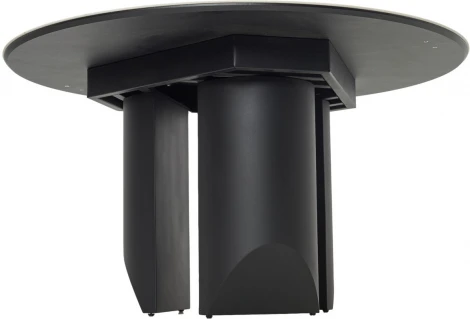 Стол КОЛИЗЕЙ D140 ARCTIC OCEAN, Белый мрамор, керамика / Черный каркас М-City