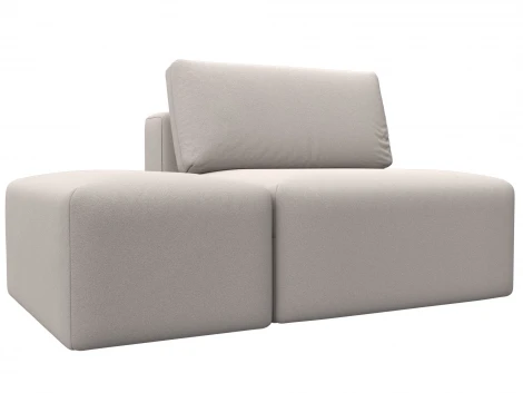 Модули диван и пуф Лига-060 НПБ (ЛДСП,Брус,Фанера,Замша/Бежевый) Лига Диванов 129601