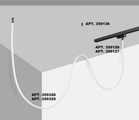 Гибкий неон Novotech Ramo 359329 KONST черный IP20 LED 4000K 25W 220V 2420Лм