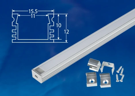 Профиль для светодиодной ленты UFE-K10 Silver/Frozen 200 Polybag Uniel UFE-K