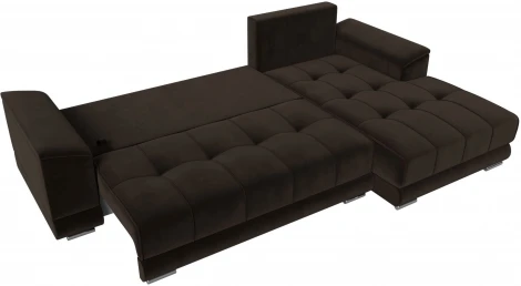 Диван угловой НордСтар правый угол (Коричневый/Микровельвет) Лига Диванов арт.121115
