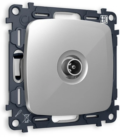 Комплект механизма Ambrella Volt TV розетки оконечной OMEGA MO413010 Серебро глянец 50-870 MHz 1dB QUANT