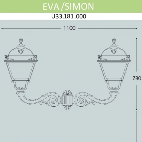 Настенный фонарь уличный Fumagalli Simon U33.181.000.AXH27 (220V, IP55)