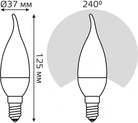 Лампочка светодиодная Gauss 1034116 Свеча на ветру 5,5W 400lm 3000K E14 LED