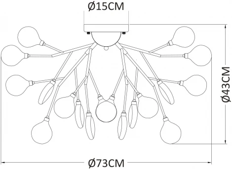 Потолочная люстра Arte Lamp Candy A7274PL-27GO (220V, лепестки)