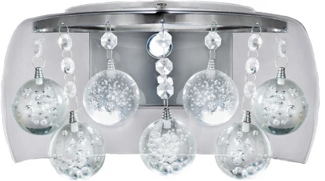 Настенный светильник Lumina Deco Fabina LDW 8077-1 PR (220V, хрусталь, подвески, шарики)