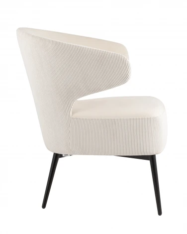 Кресло Stool Group лаунж Royal Stripes велюр молочный УТ000036774