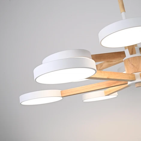 Потолочная люстра Wi-Fi на штанге Turna Dbl L12 White By ImperiumLoft Turna-Dbl01 (LED, 220V, голосовое управление, умный дом - Алиса)