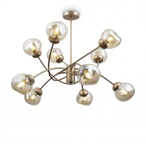 Потолочная люстра на штанге в виде молекул Freya Volani FR8017PL-10MG