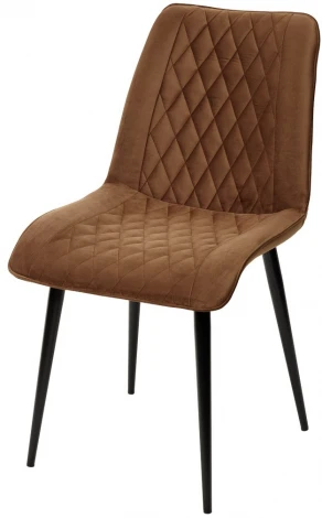 Стул Поль коричневый #11, велюр / черный каркас, 4 шт./ 1 к.