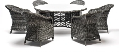 "Эспрессо–150 R" обеденная группа плетеная, цвет графит 4SIS арт.УТ-00006085