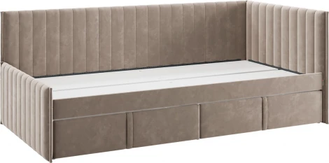 Кровать с ящиками Твикс (Тахта) 90х200 см Mebelson (ДСП,Велюр/Латте) арт.171564,2763