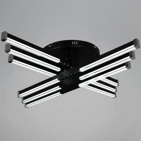 Потолочная люстра светодиодная с пультом с регулировкой цветовой температуры, яркости и ночным режимом Reluce 83090-0.3-06A BK