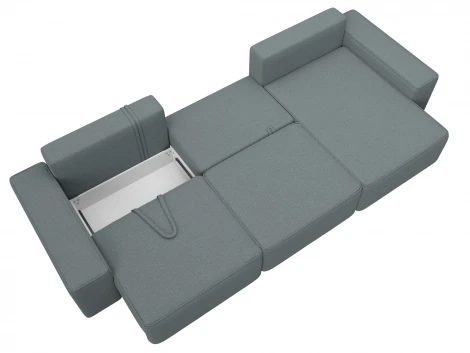 Диван угловой Лига-074 угол универсальный (ДСП/Пластик/Рогожка/Серый) Лига Диванов 129857