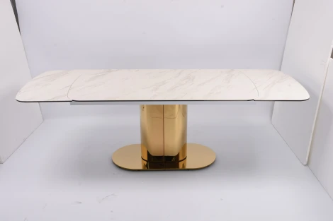 Стол обеденный раскладной Моника MC3034-160W, 160(41+41)х90х77 см, белая керамика IST-CASA