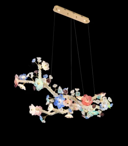 Подвесная люстра светодиодная Fluorite Sauvage FL1095-24P с цветами