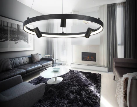 Подвесной светильник Ambrella COMFORT FL5284 (регулировка яркости, LED, 220V, пульт управления, на тросе, кольцо)