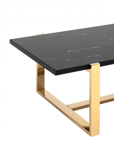Журнальный столик Stool Group Тоби 109*66 черный мрамор сталь золото УТ000036327