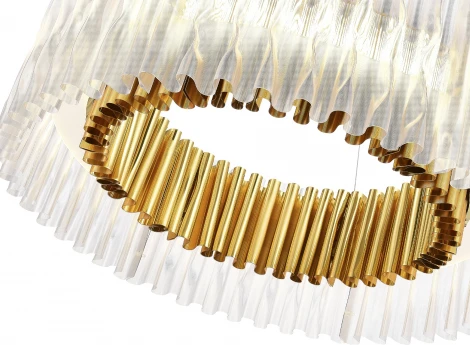 Подвесная люстра ST Luce Nazare SL6012.203.01 Золотистый/Прозрачный LED 1*64W (220V, на тросе, круглые)