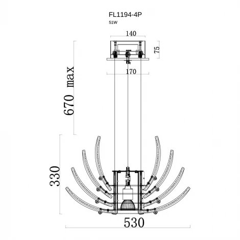 Подвесная люстра Fluorite Florencia FL1194-4P