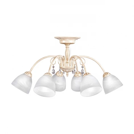 Люстра потолочная Day&Night, 6 плафонов, бежевый с золотом, белым и прозрачным