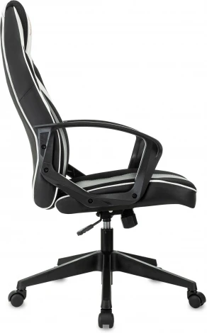 Кресло игровое Zombie 400 черный/белый ткань/эко.кожа крестов. пластик