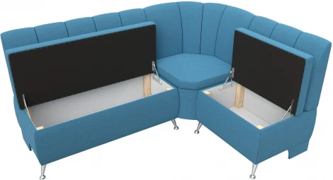 Диван кухонный угловой Кантри правый угол (Голубой/Рогожка) Лига Диванов арт.123220