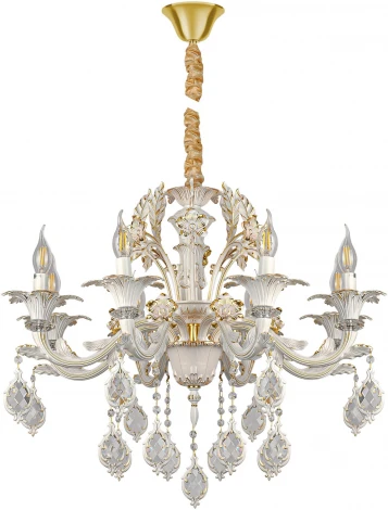 Подвесная люстра AM Group CLEOPATRA CLEOPATRA SP8 WH+GL (220V, на цепи, подсвечник, свеча)