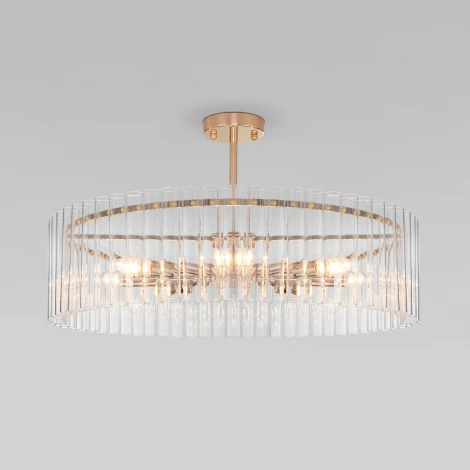 Потолочная люстра Wi-Fi на штанге Bogate's Flamel 373/8 Smart (220V, управление смартфоном, голосовое управление, умный дом - Minimir Home, Алиса, Маруся, Салют, круглые)