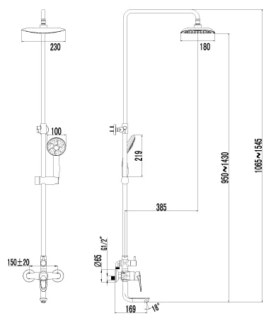 Душевая стойка Lemark Omega LM3162C