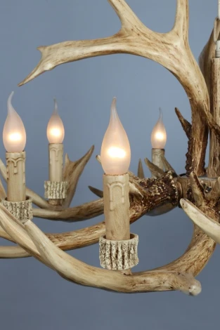 Подвесная люстра Omnilux Loureiro OML-52003-08 (220V, на цепи, подсвечник, свеча, рога)