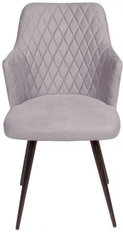 Стул поворотный на 360 градусов Hunt ромб, бархат светло-серый 26 / чёрный конус Top Concept арт.13768