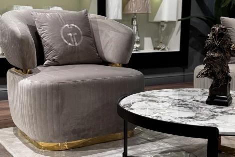 102AN-KRES-1301-SER Кресло Glarus, велюр серый 90*88*86см Garda Decor