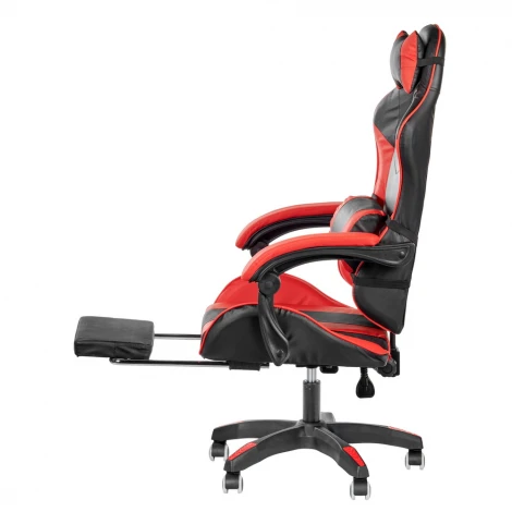 Игровое кресло Alfa Pro с подножкой, чёрный красный