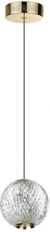 Подвесной светильник Odeon Light Crystal 5008/5LA золотой/металл/акрил LED 5W 4000K 390лм (220V, на проводе, шар)
