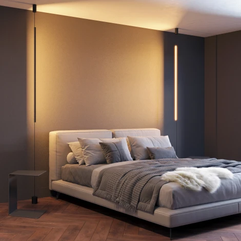 Напольно-потолочный разтяжной светильник LED SP-TABOO-FLOOR-S1300-14W Warm3000 (BK, 90 deg, 230V) (Arlight, IP20 Металл) 036116