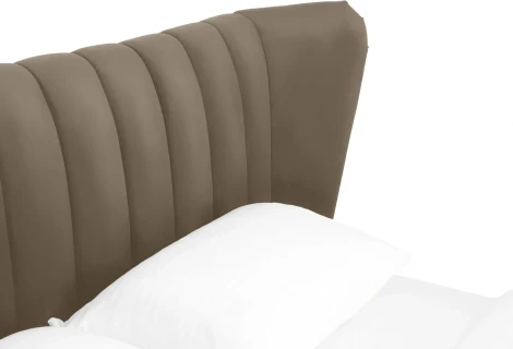 Кровать Queen Agata Lux ОГОГО (арт.636841), (Ткань/Светло-коричневый)