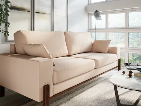 Диван Arsko прямой Хангель велюр молочный