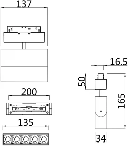 Трековый светильник Downlight Points S35 4000K 10Вт 24° LED (магнитный) Maytoni Technical TR015-2-10W4K-B (48V)
