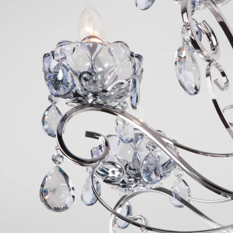 Подвесная люстра Eurosvet Escada 10109/8 хром/лазурный хрусталь Strotskis