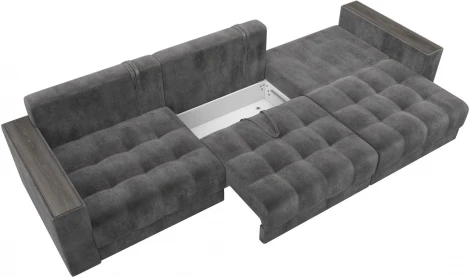 Диван прямой с декором Лига-049 НПБ Лонг Лига Диванов (Велюр) арт.128440